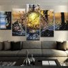 Water Ball - Abstract 5 Panel Canvas Art Wall Decor