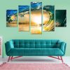 Wave Crash 1 - Nature 5 Panel Canvas Art Wall Decor