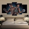Weightlifting Fitness Workout - Sport 5 Panel Canvas Art Wall Decor