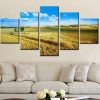 Wheat Harvest - Nature 5 Panel Canvas Art Wall Decor