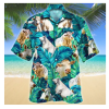 White Cow Tropical Leaf Pattern Hawaiian Shirt