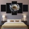 White Flowers 1 - Nature 5 Panel Canvas Art Wall Decor