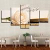 White Rose On Piano - Music 5 Panel Canvas Art Wall Decor