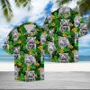 White Tiger Tropical Wild Flower Hawaiian Shirt Summer Button Up