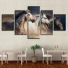 Wild Horses Running - Animal 5 Panel Canvas Art Wall Decor