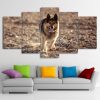 Wild Wolf 2 - Animal 5 Panel Canvas Art Wall Decor