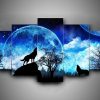 Wolf 2 - Abstract Animal 5 Panel Canvas Art Wall Decor