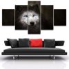 Wolf Have Blue Eyes - Animal 5 Panel Canvas Art Wall Decor