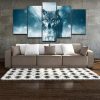 Wolf In The Snow - Animal 5 Panel Canvas Art Wall Decor