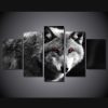 Wolf Spirit - Abtract Animal 5 Panel Canvas Art Wall Decor