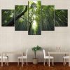 Woodland Trees Forest - Nature 5 Panel Canvas Art Wall Decor