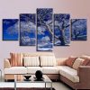 Woods Blue Sky Landscape - Nature 5 Panel Canvas Art Wall Decor