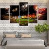 Yankee Stadium Fireworks - Abstract 5 Panel Canvas Art Wall Decor