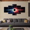 Yin Yang Star - Space 5 Panel Canvas Art Wall Decor