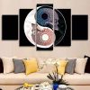 Ying And Yang - Abstract 5 Panel Canvas Art Wall Decor