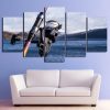 fishing rod tools - Fishing 5 Panel Canvas Art Wall Decor